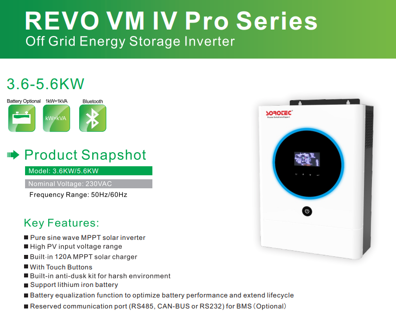 REVO VM IV Pro 3.6kw/5.6kw Off Grid Solar Inverter